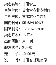 《甘肃农业》杂志社【官网】